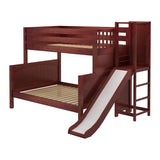 BLEND CP : Play Bunk Beds Medium Twin over Full Bunk Bed with Slide Platform, Panel, Chestnut