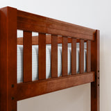 BOX2 CS : Study Loft Beds Twin Low Loft Bed with Straight Ladder + Storage, Slat, Chestnut