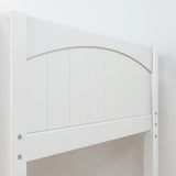 BOX2 WP : Study Loft Beds Twin Low Loft Bed with Straight Ladder + Storage, Panel, White