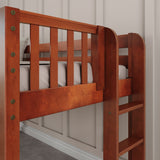 BRAINY CP : Play Loft Beds Twin Low Loft Bed with Slide and Straight Ladder on End, Panel, Chestnut