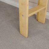 BRAINY NS : Play Loft Beds Twin Low Loft Bed with Slide and Straight Ladder on End, Slat, Natural