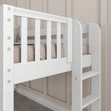 BRAINY WC : Play Loft Beds Twin Low Loft Bed with Slide and Straight Ladder on End, Curved, White