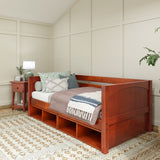 BRIX CC CP : Daybed Twin Daybed with Cubbies, Panel, Chestnut