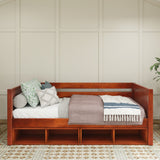 BRIX CC CP : Kids Beds Twin Daybed with Cubbies, Panel, Chestnut