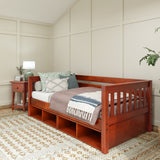 BRIX CC CS : Daybed Twin Daybed with Cubbies, Slat, Chestnut