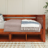 BRIX CC CS : Kids Beds Twin Daybed with Cubbies, Slat, Chestnut