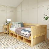 BRIX CC NP : Daybed Twin Daybed with Cubbies, Panel, Natural