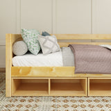 BRIX CC NP : Daybed Twin Daybed with Cubbies, Panel, Natural