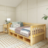 BRIX CC NS : Kids Beds Twin Daybed with Cubbies, Slat, Natural