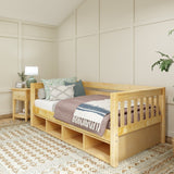 BRIX CC NS : Daybed Twin Daybed with Cubbies, Slat, Natural