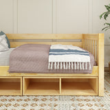 BRIX CC NS : Kids Beds Twin Daybed with Cubbies, Slat, Natural