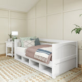 BRIX CC WP : Daybed Twin Daybed with Cubbies, Panel, White