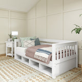 BRIX CC WS : Daybed Twin Daybed with Cubbies, Slat, White