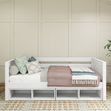 BRIX CC WS : Kids Beds Twin Daybed with Cubbies, Slat, White