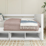 BRIX CC WS : Kids Beds Twin Daybed with Cubbies, Slat, White