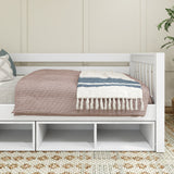 BRIX CC WS : Daybed Twin Daybed with Cubbies, Slat, White