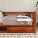 BRIX CD CS : Kids Beds Twin Daybed with Dresser and Cubbie, Slat, Chestnut