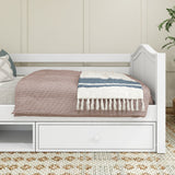 BRIX CD WC : Kids Beds Twin Daybed with Dresser and Cubbie, Curve, White