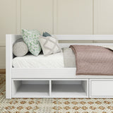 BRIX CD WP : Kids Beds Twin Daybed with Dresser and Cubbie, Panel, White