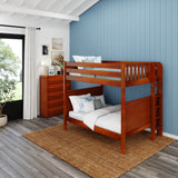 BUFF 1 CP : Classic Bunk Beds High Bunk w/ Straight Ladder on End, Panel, Chestnut