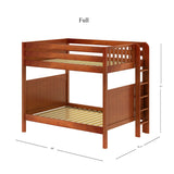 BUFF 1 CP : Classic Bunk Beds High Bunk w/ Straight Ladder on End, Panel, Chestnut