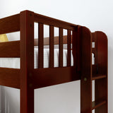 BUFF 1 CP : Classic Bunk Beds High Bunk w/ Straight Ladder on End, Panel, Chestnut