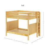 BUFF 1 NP : Classic Bunk Beds High Bunk w/ Straight Ladder on End, Panel, Natural