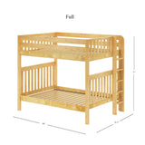 BUFF 1 NS : Classic Bunk Beds High Bunk w/ Straight Ladder on End, Slat, Natural