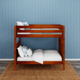 BUFF XL 1 CP : Classic Bunk Beds High Bunk XL w/ Straight Ladder on End (Low/High), Panel, Chestnut