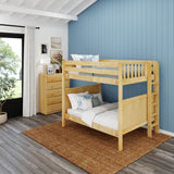 BUFF XL 1 NP : Classic Bunk Beds High Bunk XL w/ Straight Ladder on End (Low/High), Panel, Natural