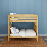 BUFF XL 1 NP : Classic Bunk Beds High Bunk XL w/ Straight Ladder on End (Low/High), Panel, Natural