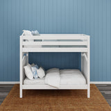 BUFF XL 1 WC : Classic Bunk Beds High Bunk XL w/ Straight Ladder on End (Low/High), Curve, White