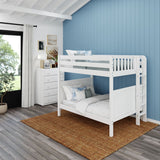 BUFF XL 1 WP : Classic Bunk Beds High Bunk XL w/ Straight Ladder on End (Low/High), Panel, White