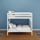 BUFF XL 1 WP : Classic Bunk Beds High Bunk XL w/ Straight Ladder on End (Low/High), Panel, White