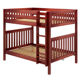 BUFF XL CS : Classic Bunk Beds Full XL High Bunk Bed with Straight Ladder on Front, Slat, Chestnut