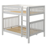 BUFF XL WS : Classic Bunk Beds Full XL High Bunk Bed with Straight Ladder on Front, Slat, White