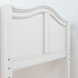 BULKY13 XL WC : Storage & Study Loft Beds Full XL High Loft Bed with Long Desk & 2 x Narrow 3-Drawer Dresser, Curve, White
