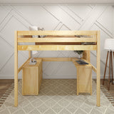 BULKY1 NS : Storage & Study Loft Beds Full High Loft Bed with Desk + Storage, Slat, Natural