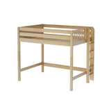 BULKY XL NP : Loft Bed Full XL High Loft Bed with Straight Ladder on End, Panel, Natural