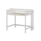 BULKY XL WC : Standard Loft Beds Full XL High Loft Bed with Straight Ladder on End, Curve, White