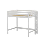 BULKY XL WP : Loft Bed Full XL High Loft Bed with Straight Ladder on End, Panel, White
