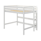BULKY XL WS : Standard Loft Beds Full XL High Loft Bed with Straight Ladder on End, Slat, White