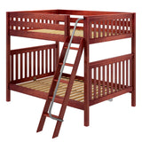 CHUFF XL CS : Classic Bunk Beds Full XL High Bunk Bed with Angled Ladder on Front, Slat, Chestnut