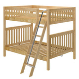 CHUFF XL NS : Classic Bunk Beds Full XL High Bunk Bed with Angled Ladder on Front, Slat, Natural