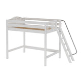 CHUNKY WC : Standard Loft Beds Full High Loft Bed with Angled Ladder on End, Curve, White