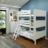 COMPLEX WP : Multiple Bunk Beds Full Triple Bunk Bed with Angled and Straight Ladder on Front, Panel, White