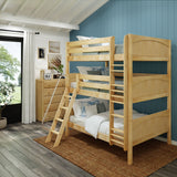 COMPLEX XL NP : Multiple Bunk Beds Full XL Triple Bunk Bed with Angled and Straight Ladder on Front, Panel, Natural