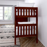 COOL CS : Multiple Bunk Beds Twin Medium Quadruple Bunk Bed with Stairs, Slat, Chestnut