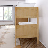 COOL NP : Multiple Bunk Beds Twin Medium Quadruple Bunk Bed with Stairs, Panel, Natural