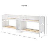 COOL XL WC : Multiple Bunk Beds Twin XL Quadruple Bunk Bed with Stairs, Curve, White